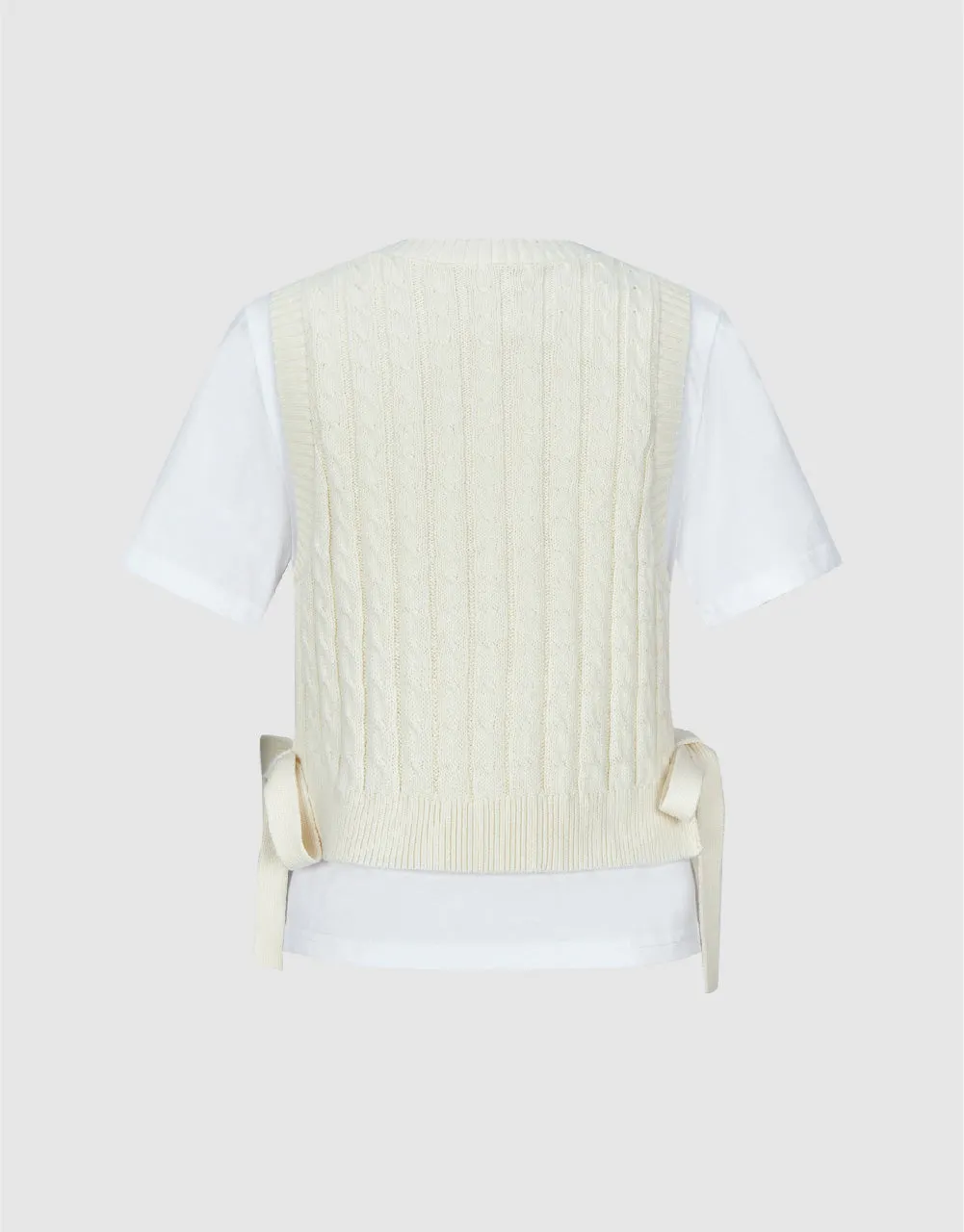 2 In 1 Crew Neck Knitted T-Shirt