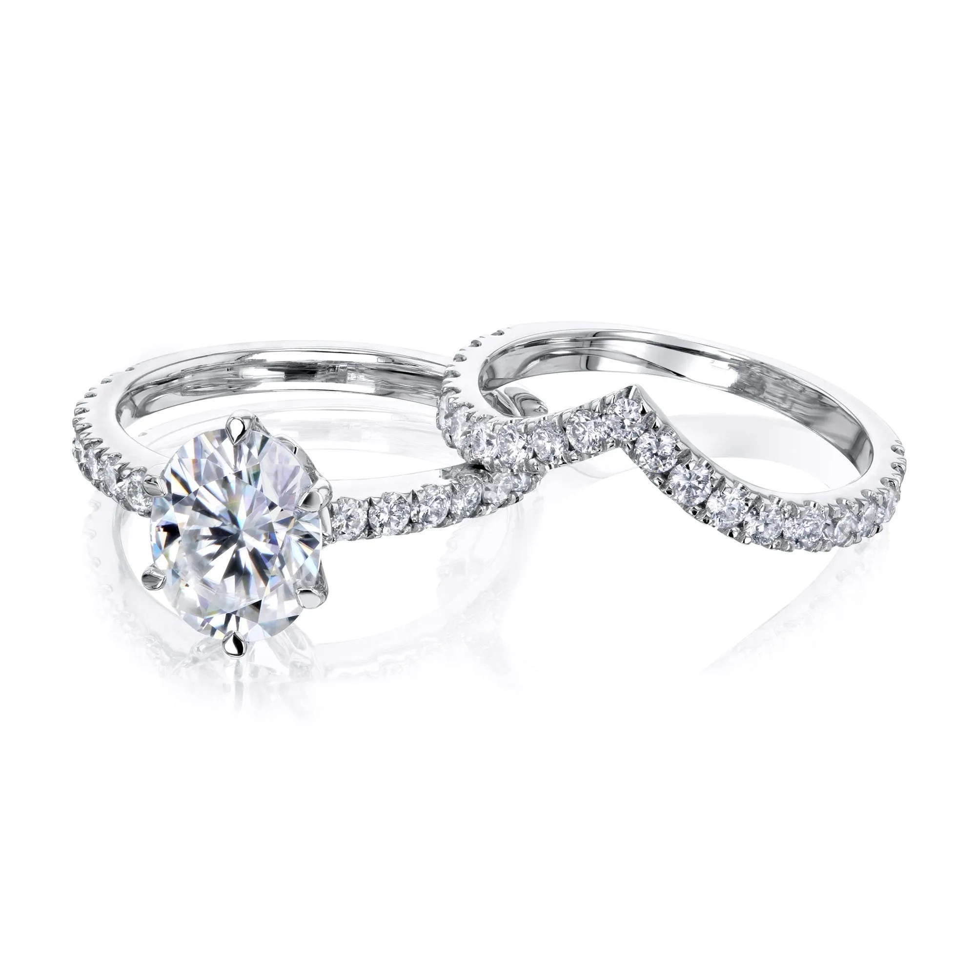 2.1ct Oval Moissanite Bridal Set