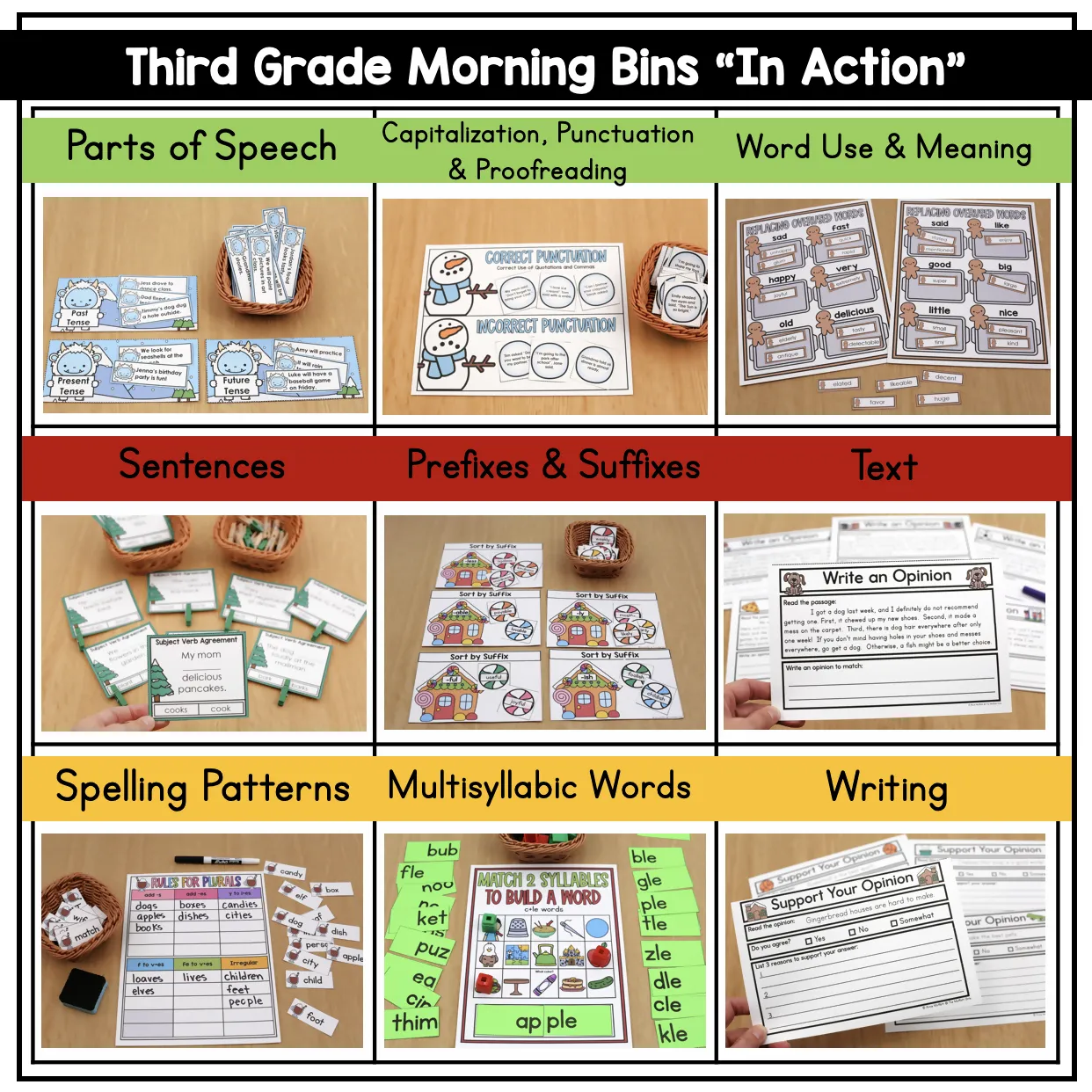 3rd Grade December Morning Bins | Printable Classroom Resource | The Moffatt Girls