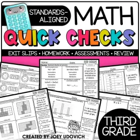 3rd Grade Math | Assessments, Morning Work, Test Prep, Review, Homework | Joey Udovich