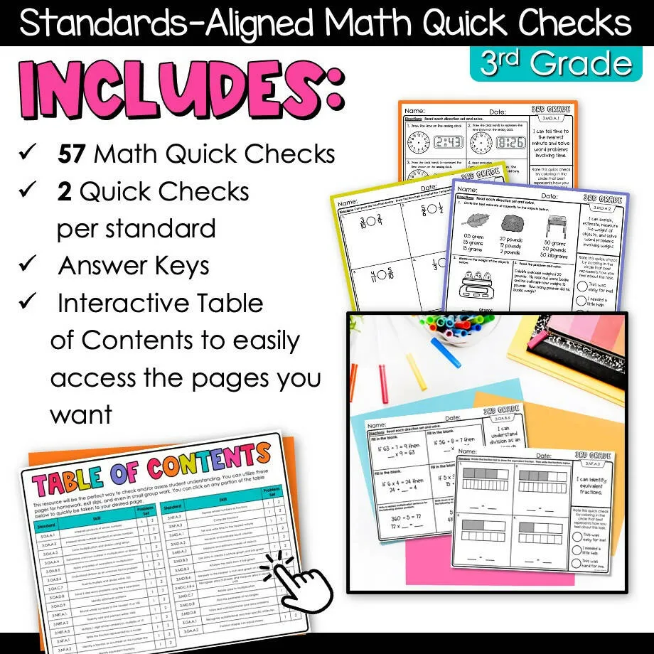 3rd Grade Math | Assessments, Morning Work, Test Prep, Review, Homework | Joey Udovich