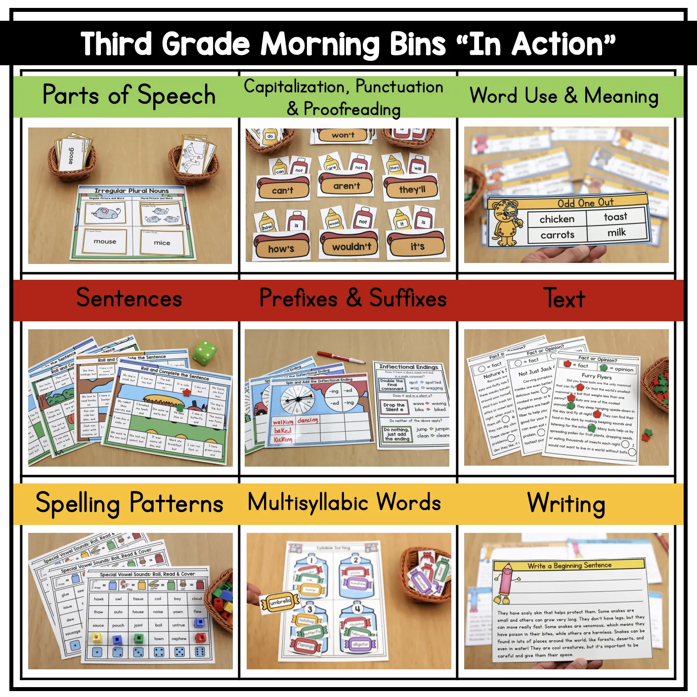 3rd Grade October Morning Bins | Printable Classroom Resource | The Moffatt Girls