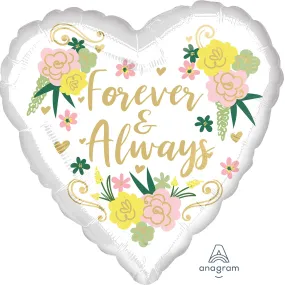 45cm Standard HX Forever & Always Floral Heart S40