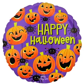 45cm Standard HX Happy Halloween Spiders & Pumpkins S40