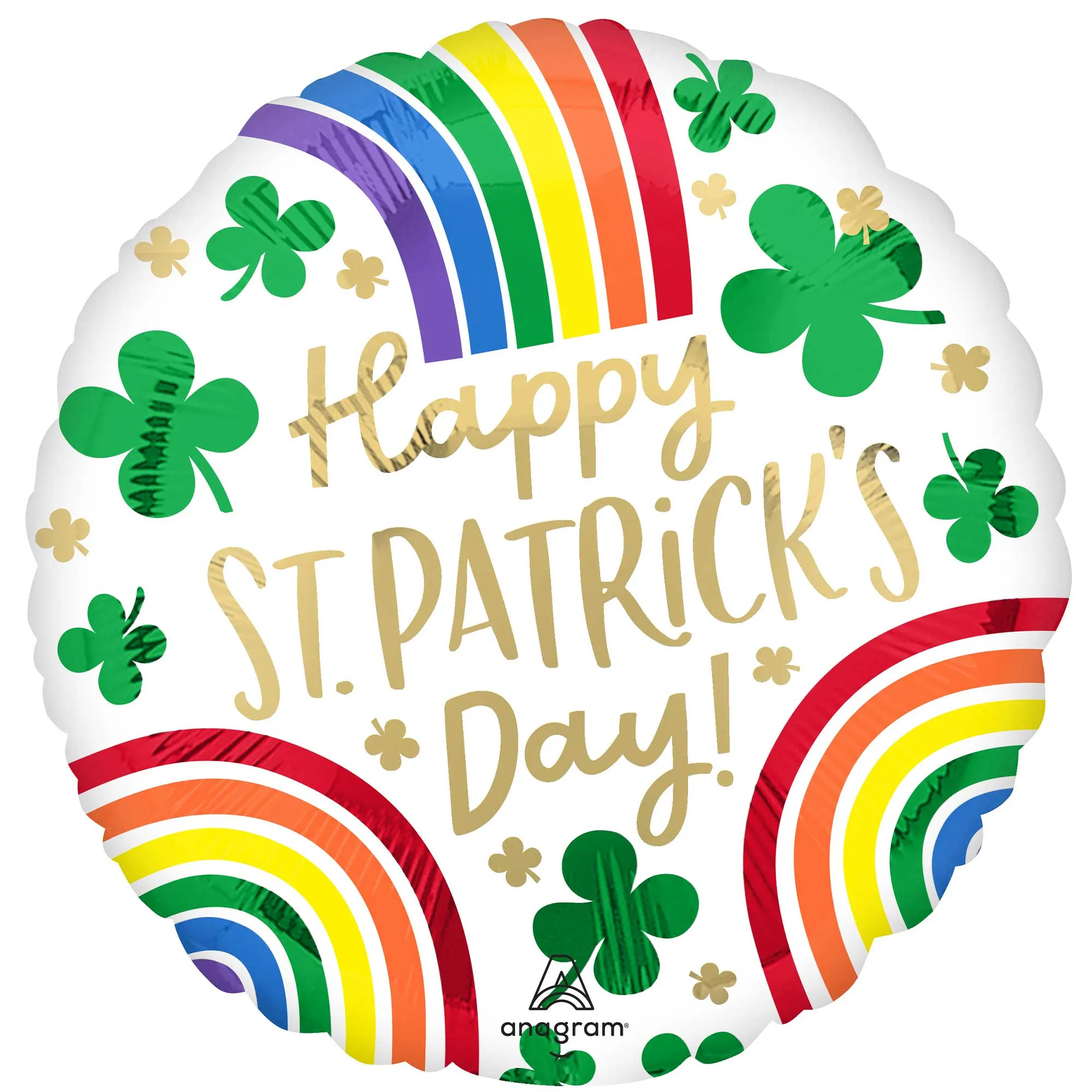 45cm Standard HX Happy St Patrick's Day Rainbows & Shamrocks S40