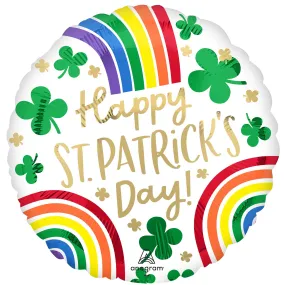 45cm Standard HX Happy St Patrick's Day Rainbows & Shamrocks S40