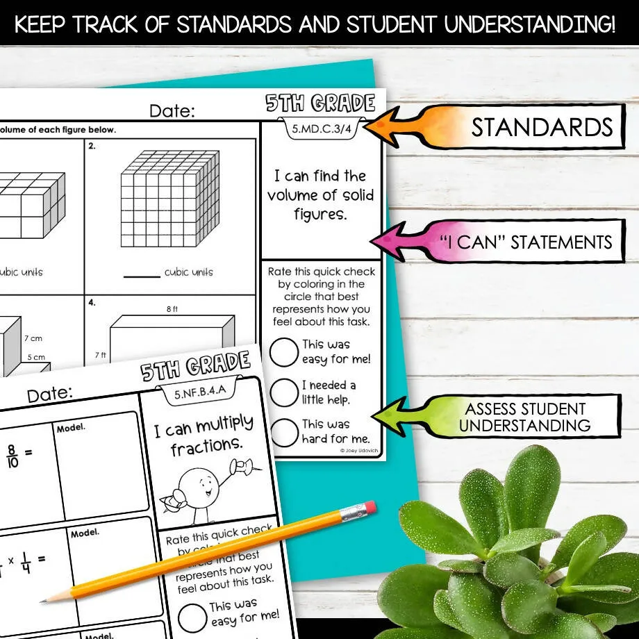 5th Grade Math | Assessments, Morning Work, Test Prep, Review, Homework | Joey Udovich