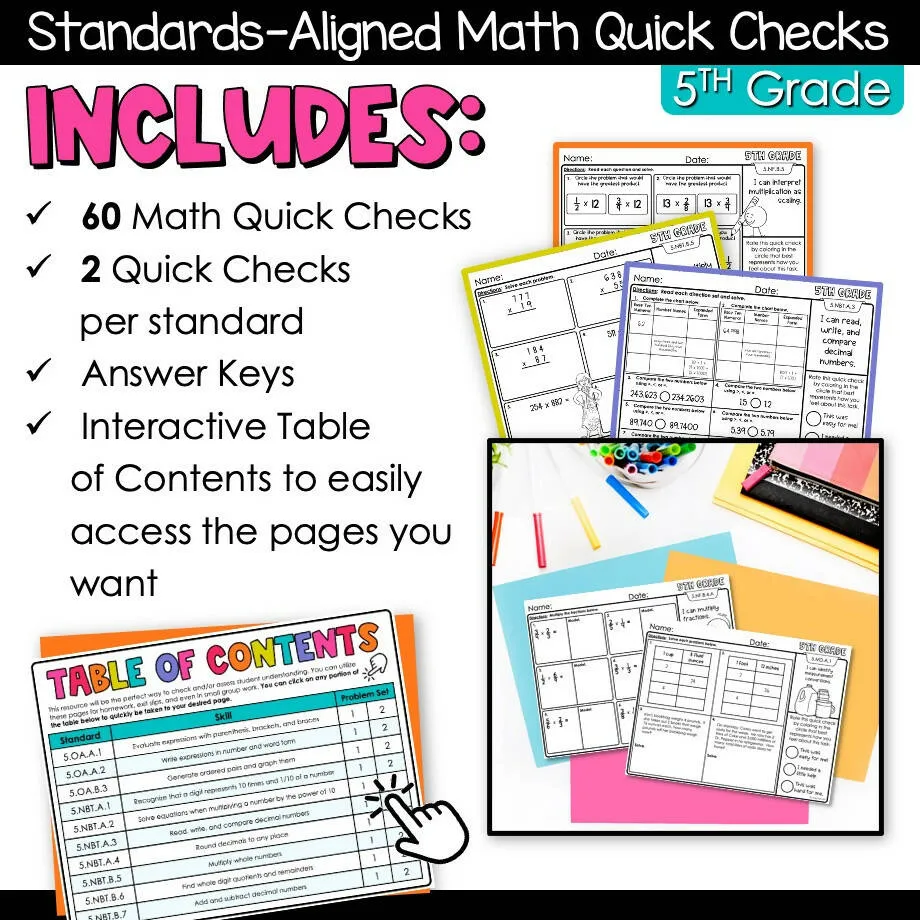 5th Grade Math | Assessments, Morning Work, Test Prep, Review, Homework | Joey Udovich