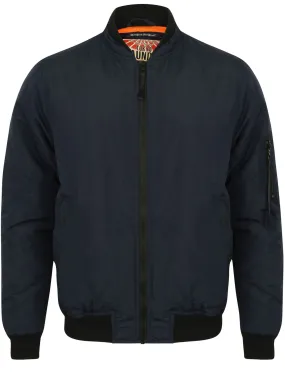 Abourne Zip Through Bomber Jacket in True Navy - Tokyo Laundry