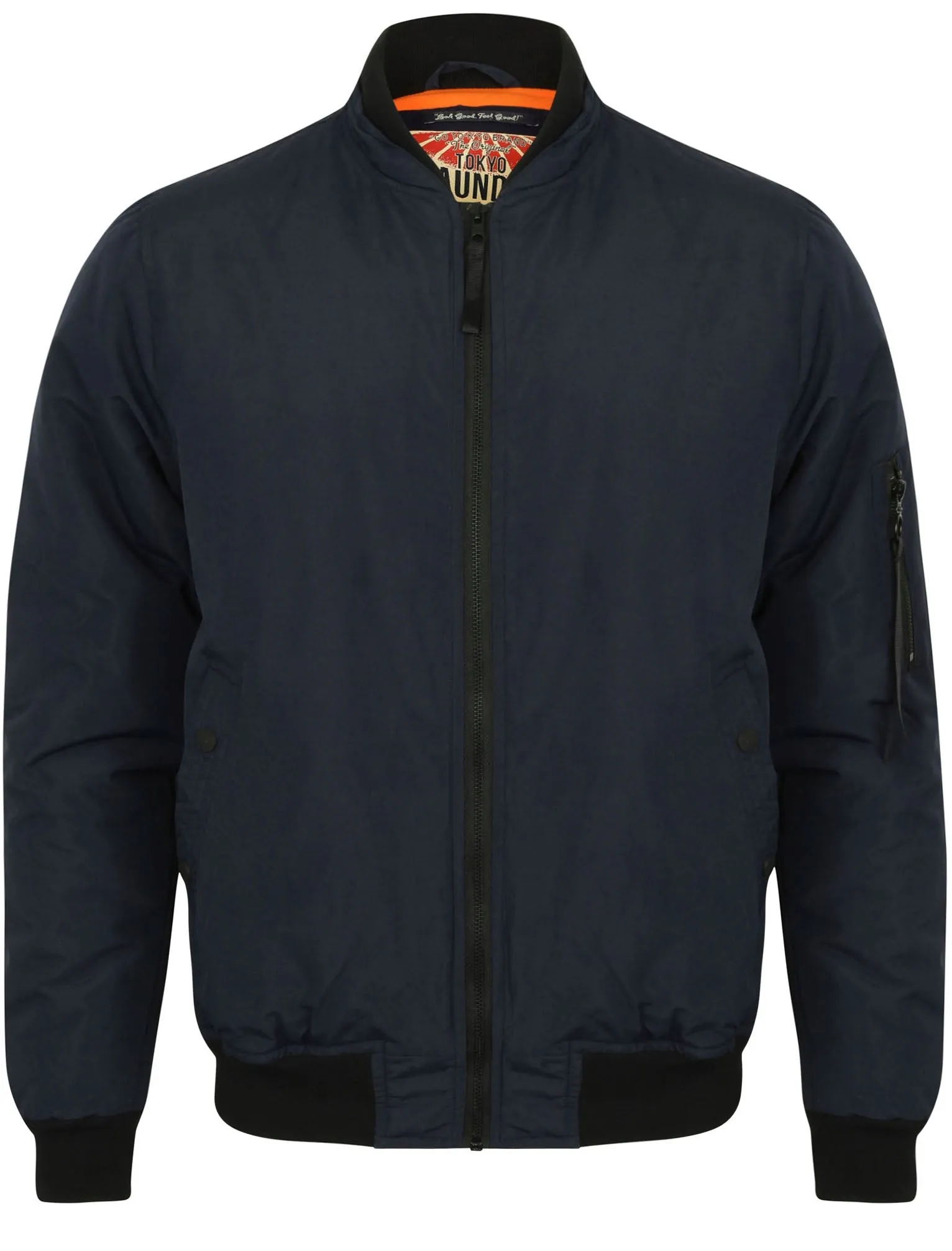 Abourne Zip Through Bomber Jacket in True Navy - Tokyo Laundry