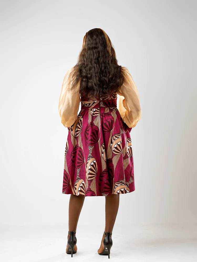 African Print Simi balloon sleeve dress