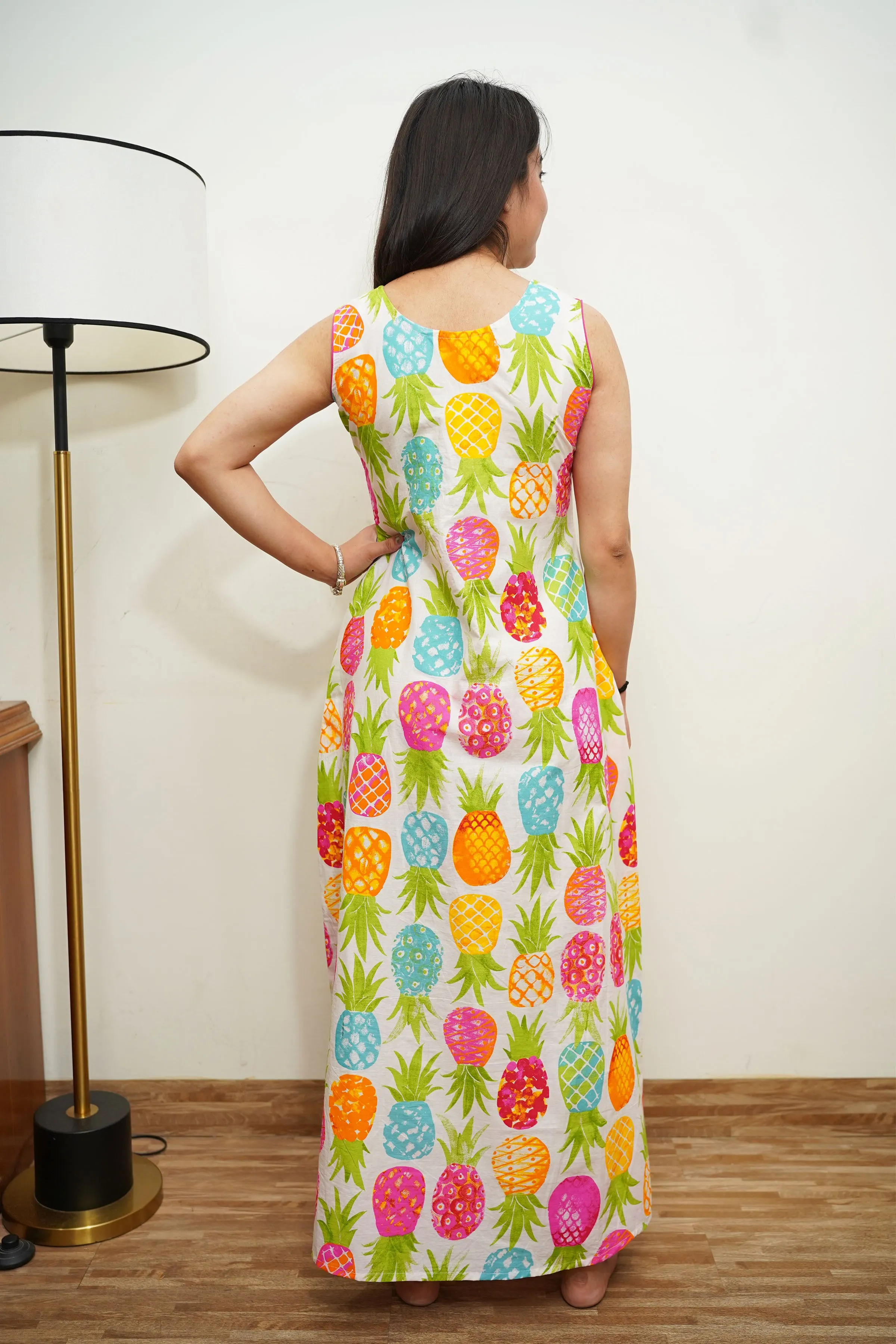 Ananas Splash Printed Night Gown