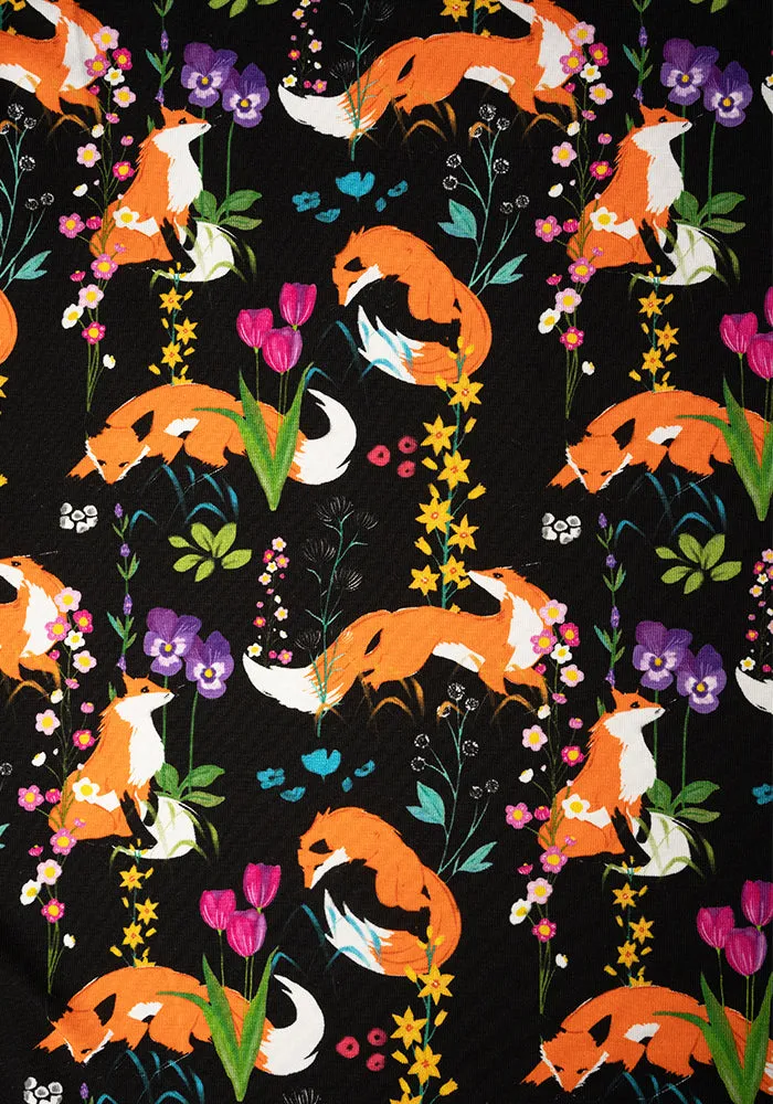 Apricot Garden Fox Print Cotton Dress