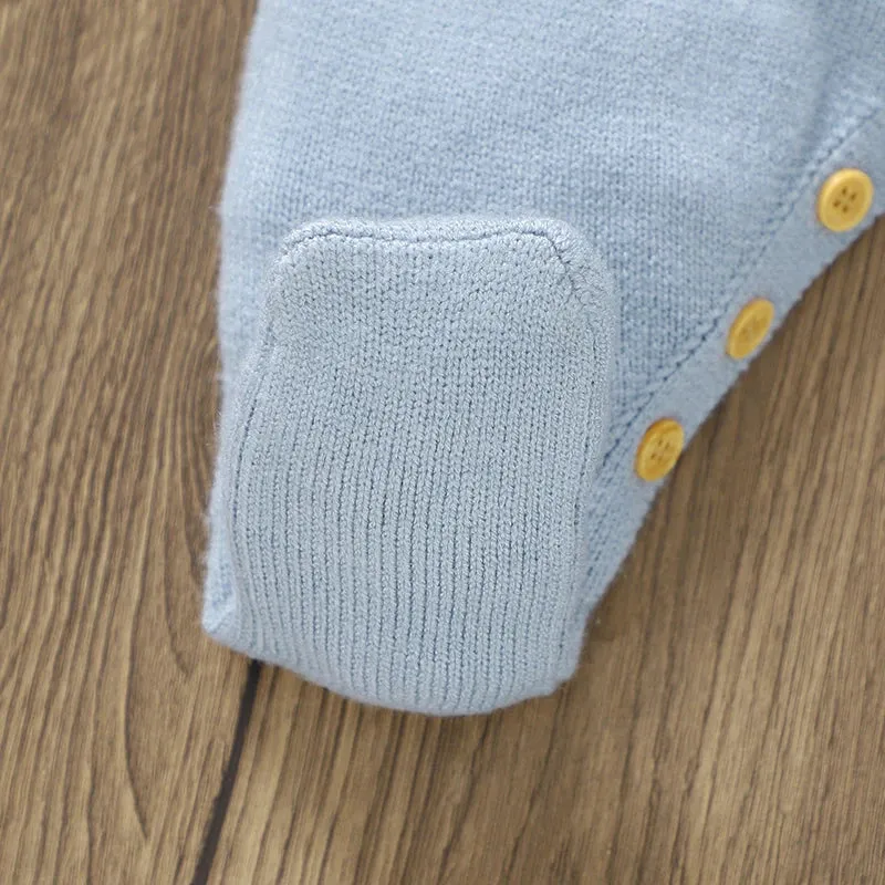 Baby Boys Blue Knitted Teddy Suit