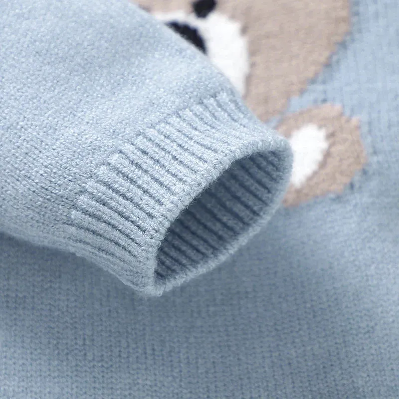 Baby Boys Blue Knitted Teddy Suit