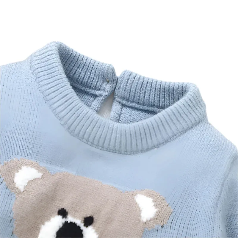 Baby Boys Blue Knitted Teddy Suit