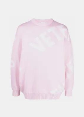 Baby Pink Giant Logo Sweater