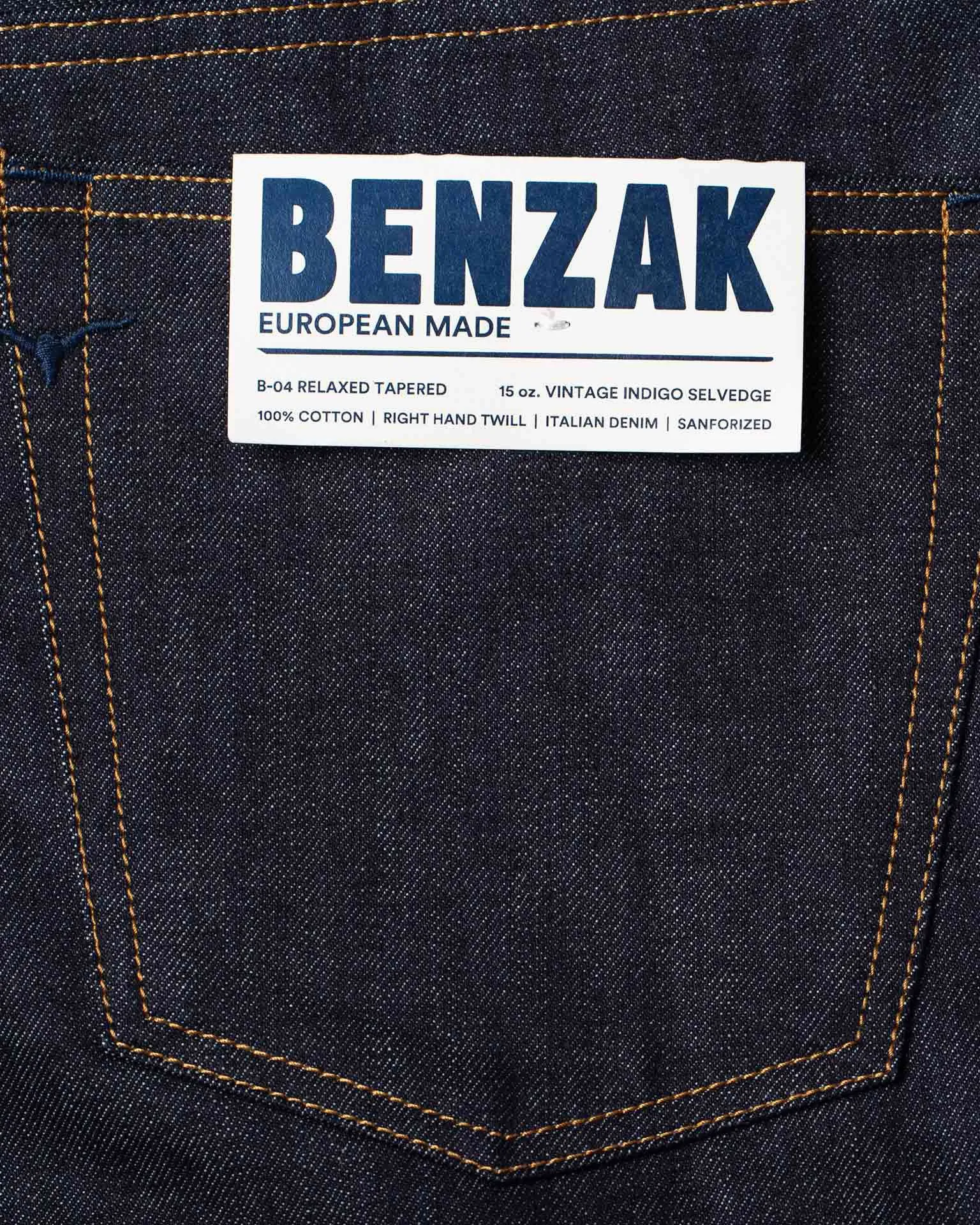 Benzak Denim Developers B-04 Relaxed Tapered Mens Jeans - Special #2 15oz Vintage Indigo Selvedge