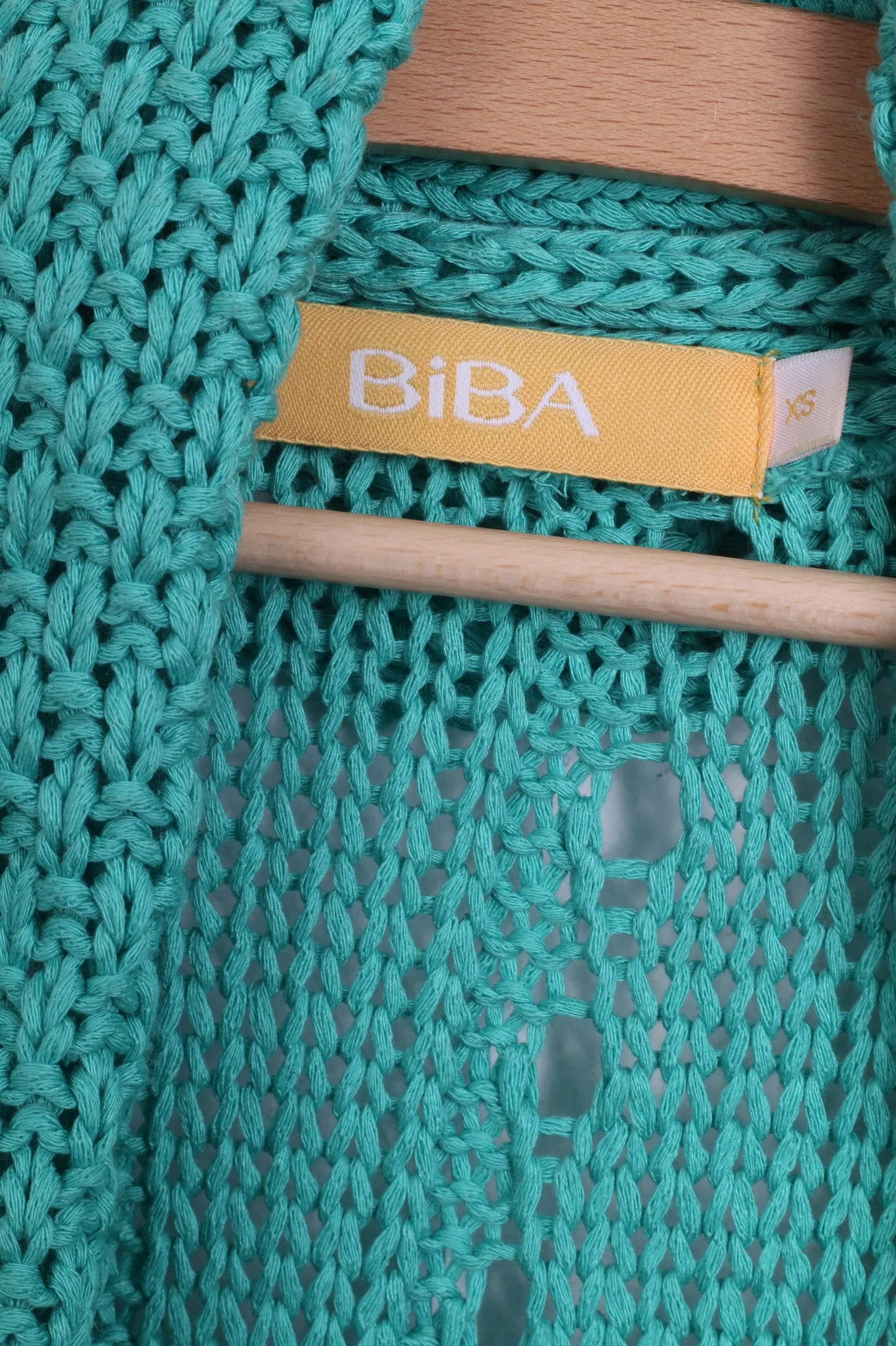 BIBA Womens XS Bolero Cropped Knitted Green Shrug Top