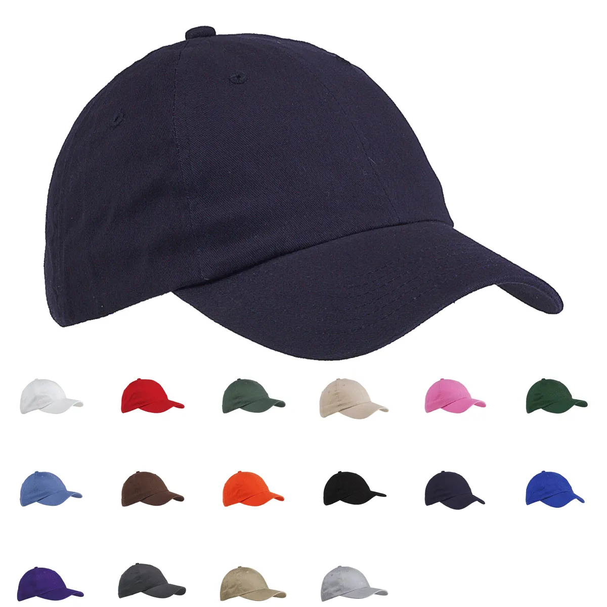 Big Accessories BX001 6-Panel Brushed Twill Unstructured Cap, Dad Hat