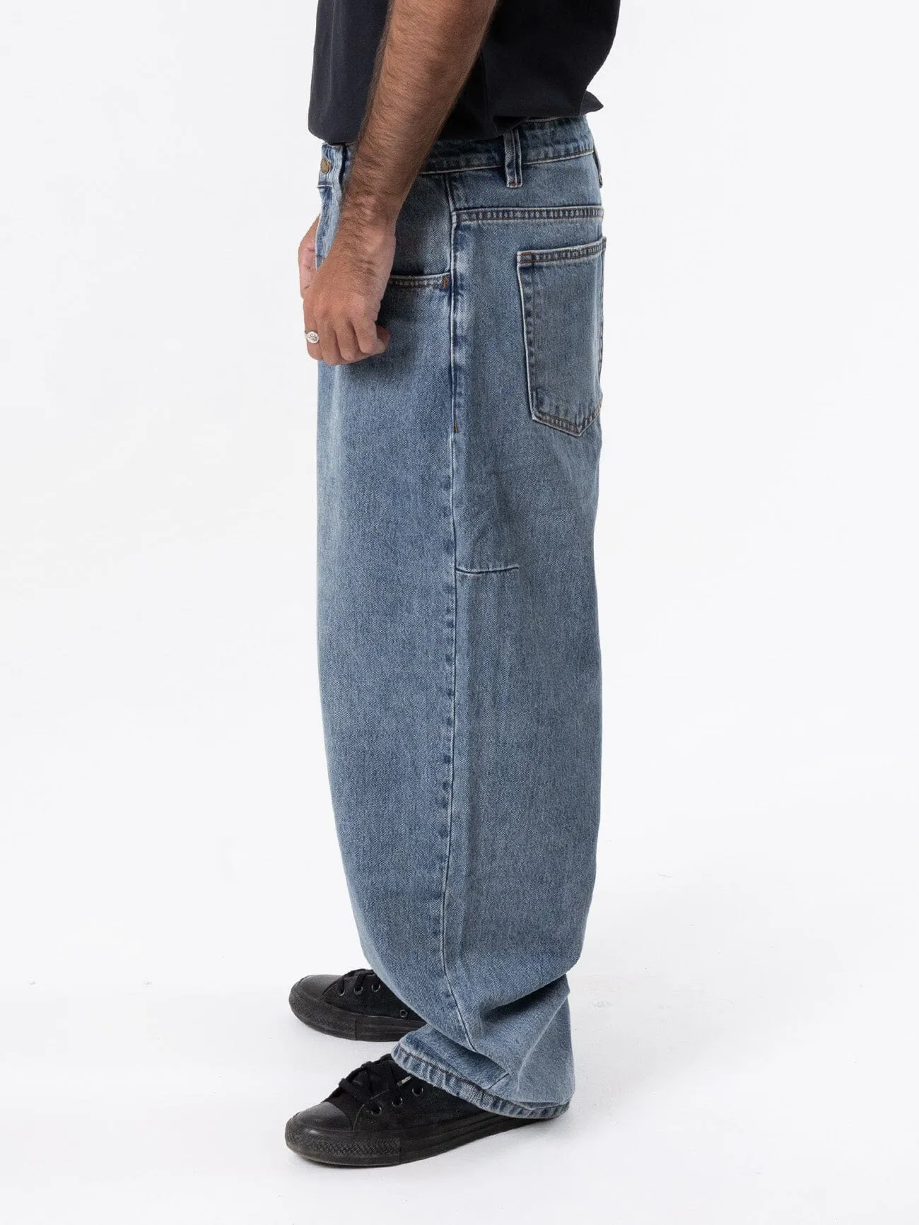 Biggest Slacker Denim Jean - Dirty Weathered Blue