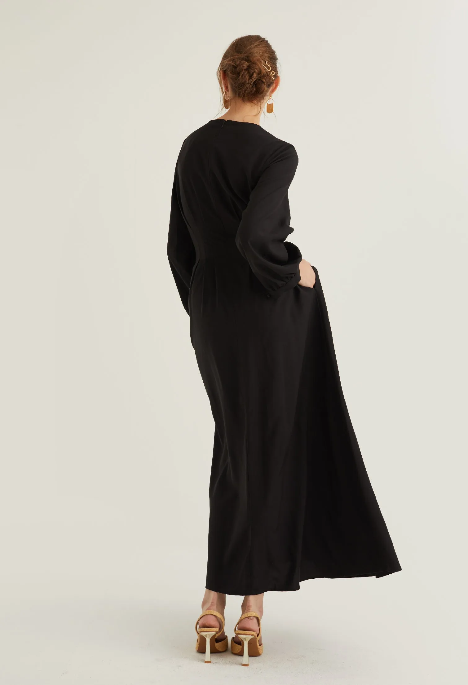 Bishop Sleeve Elegant Maxi Dress