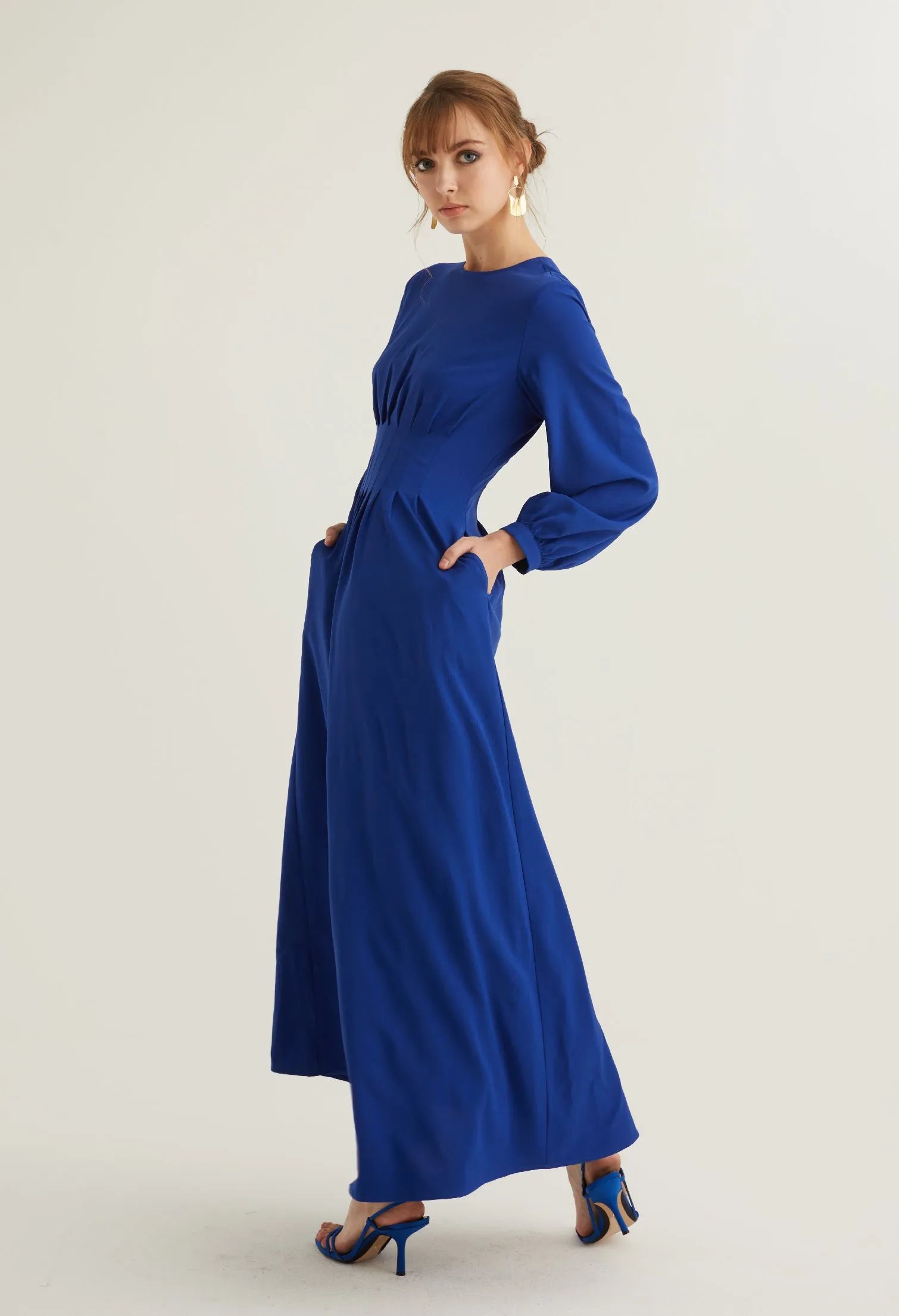 Bishop Sleeve Elegant Maxi Dress