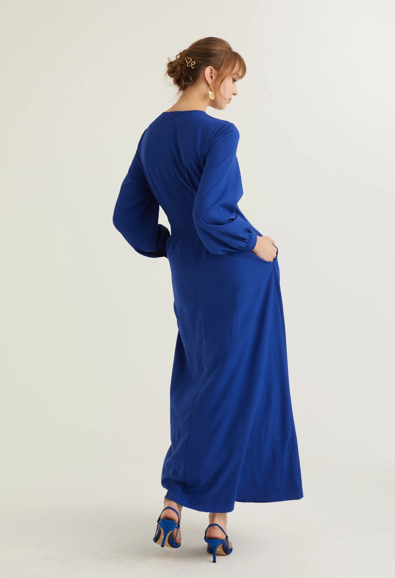 Bishop Sleeve Elegant Maxi Dress