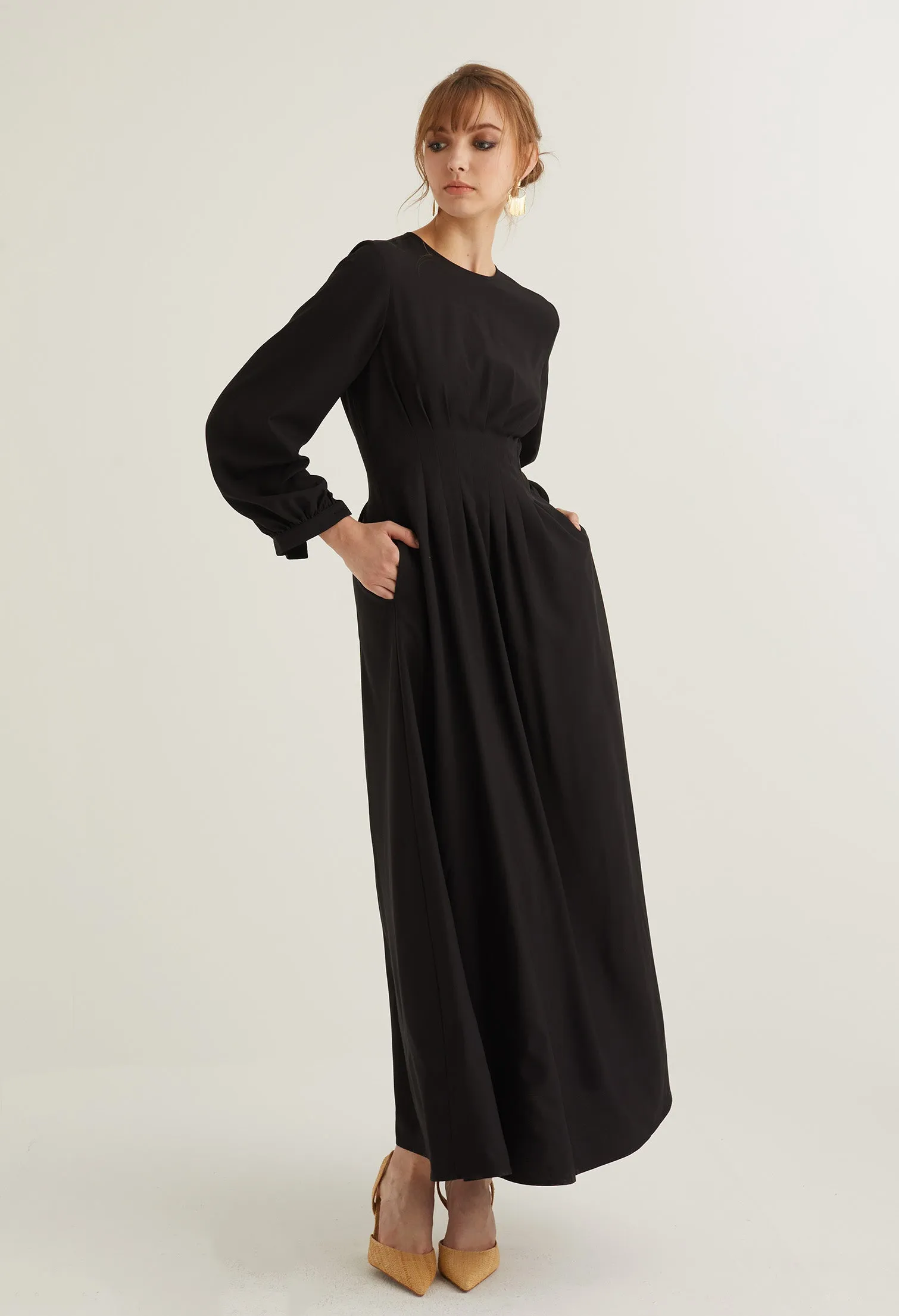 Bishop Sleeve Elegant Maxi Dress