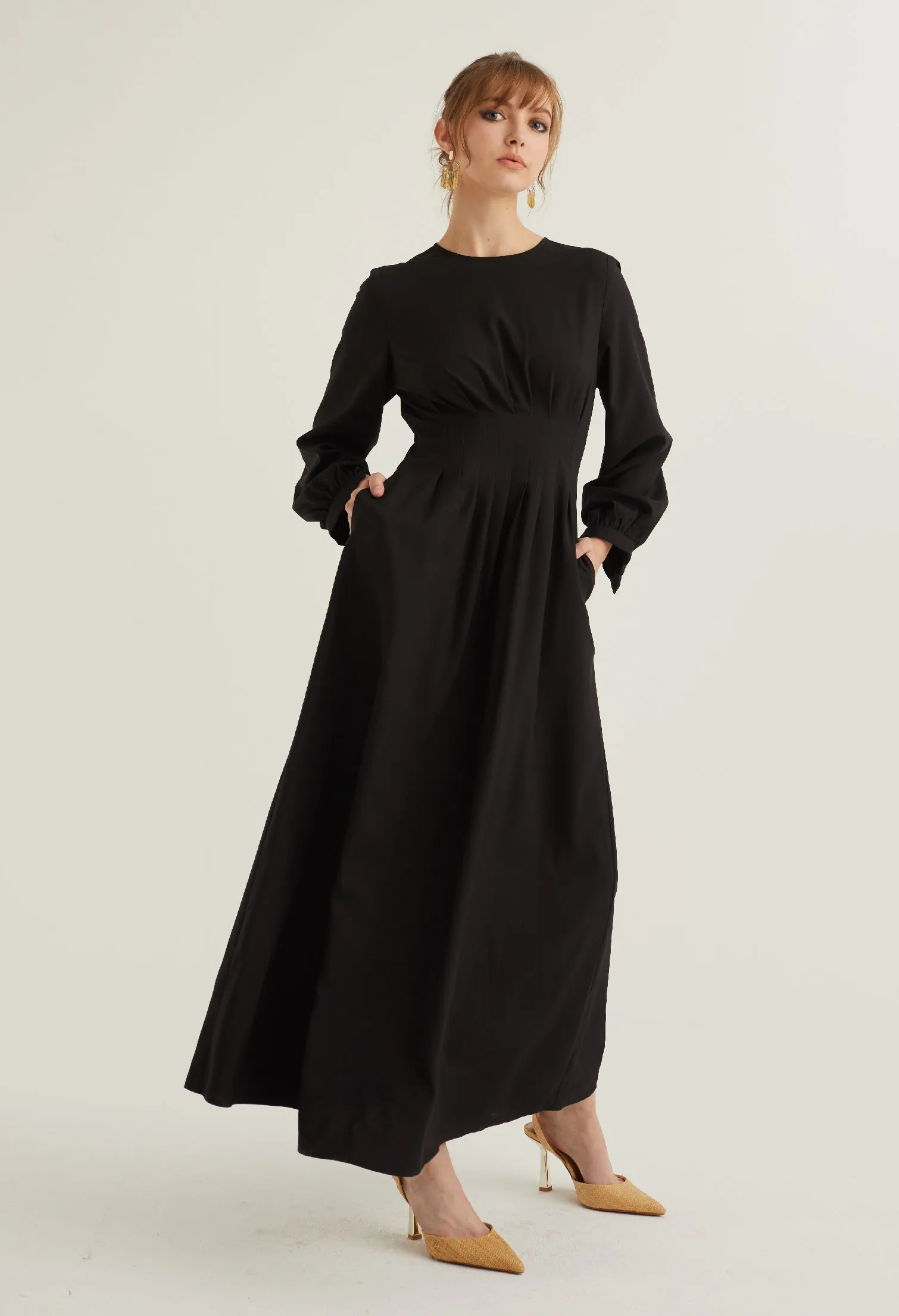 Bishop Sleeve Elegant Maxi Dress