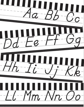 Black and White D'Nealian Alphabet Lines | Just Teach | UPRINT | Schoolgirl Style