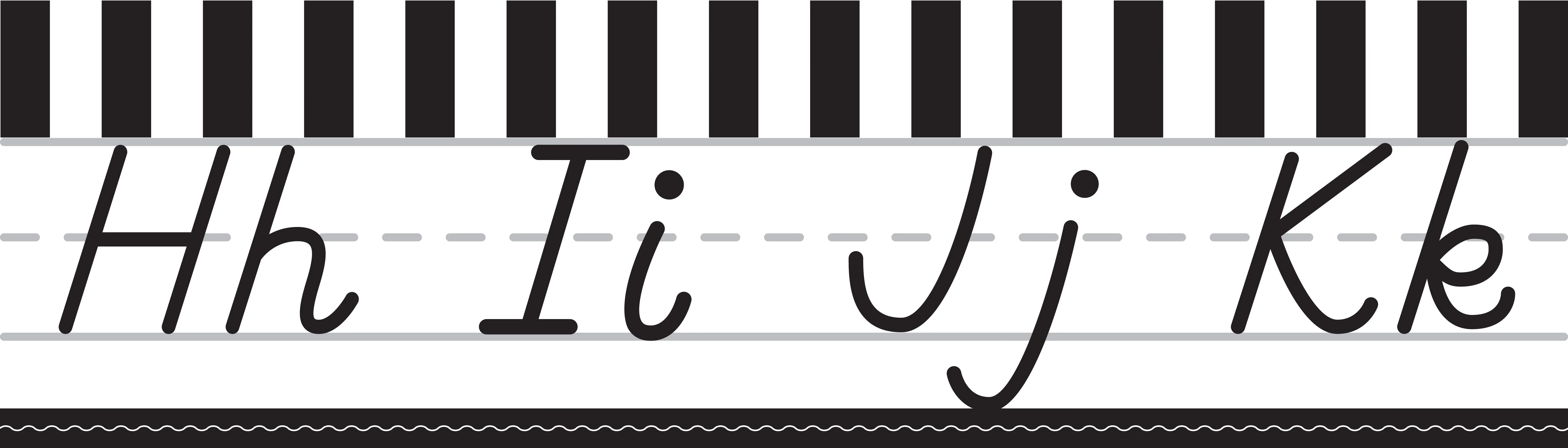 Black and White D'Nealian Alphabet Lines | Just Teach | UPRINT | Schoolgirl Style