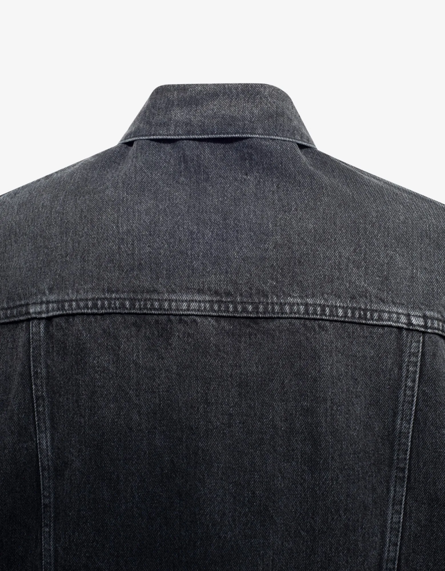 Black Chest Logo Denim Jacket