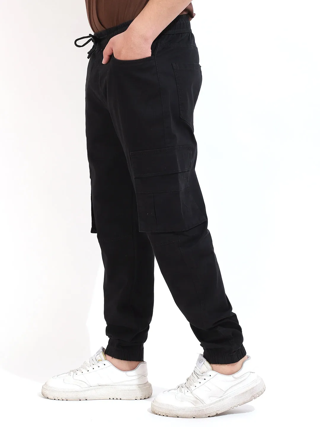 Black Cotton Twill Cargo