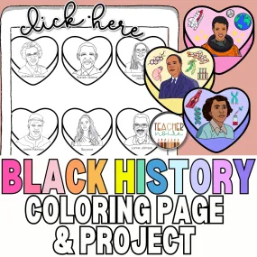 Black History Research Project- Valentine's Day, Coloring Page