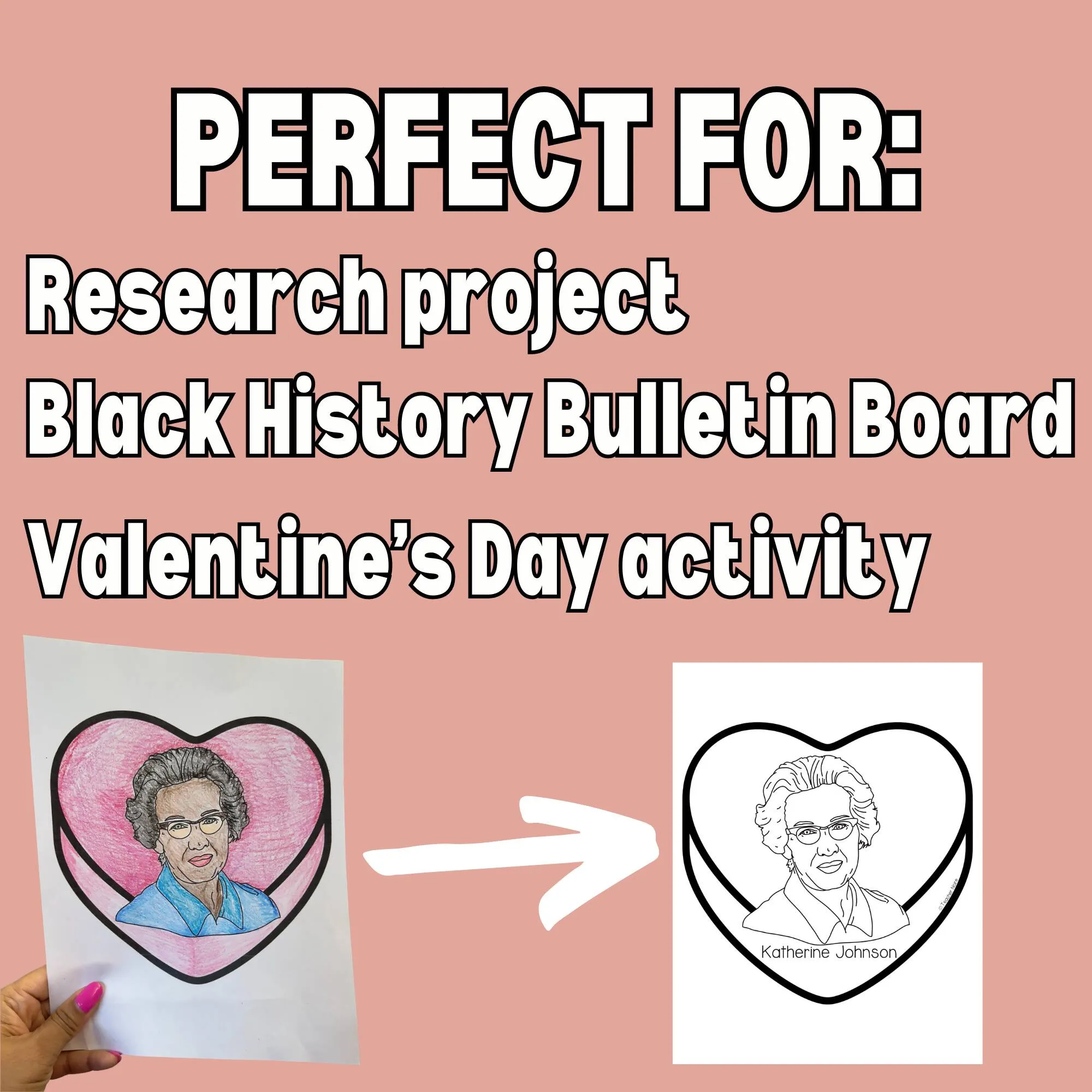 Black History Research Project- Valentine's Day, Coloring Page