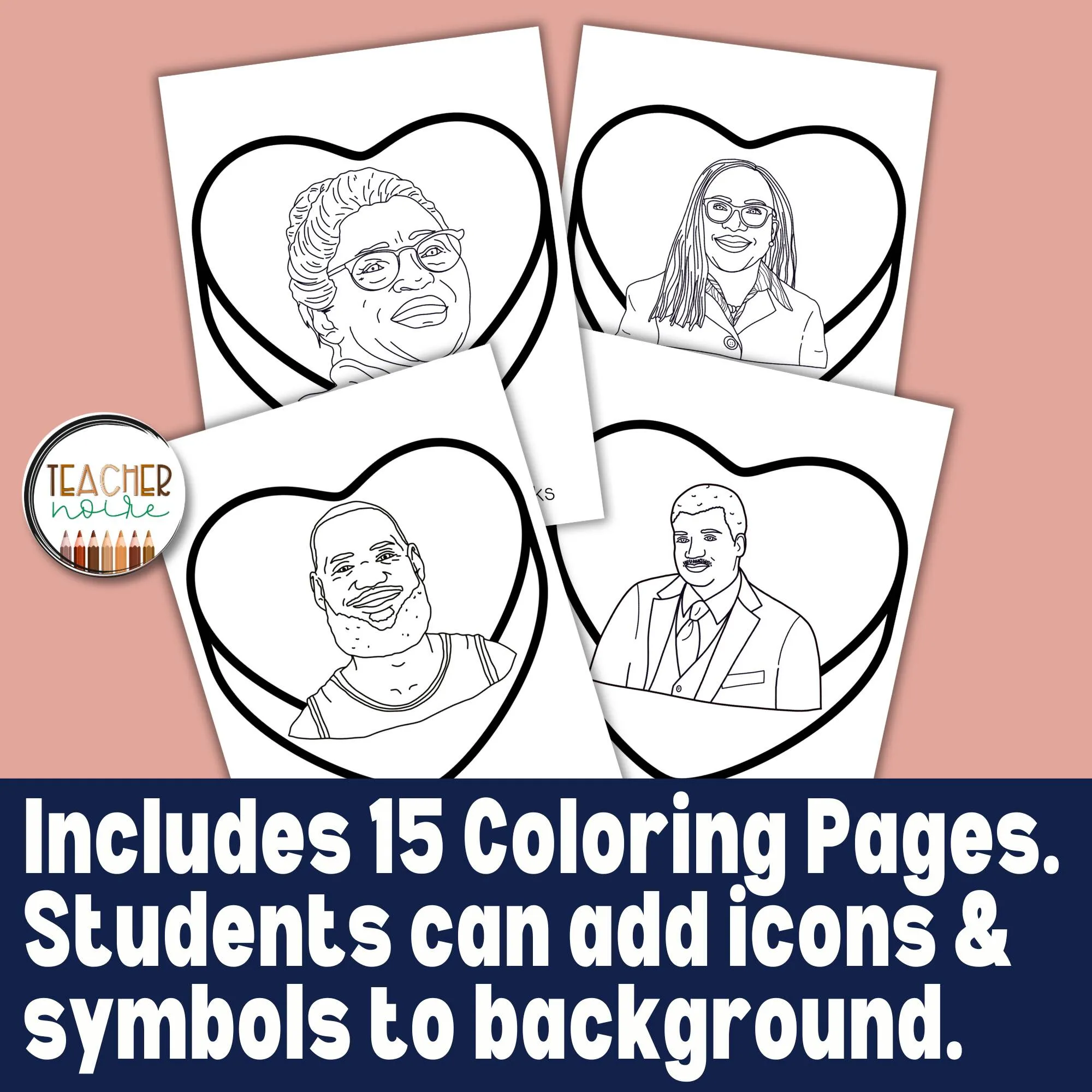 Black History Research Project- Valentine's Day, Coloring Page