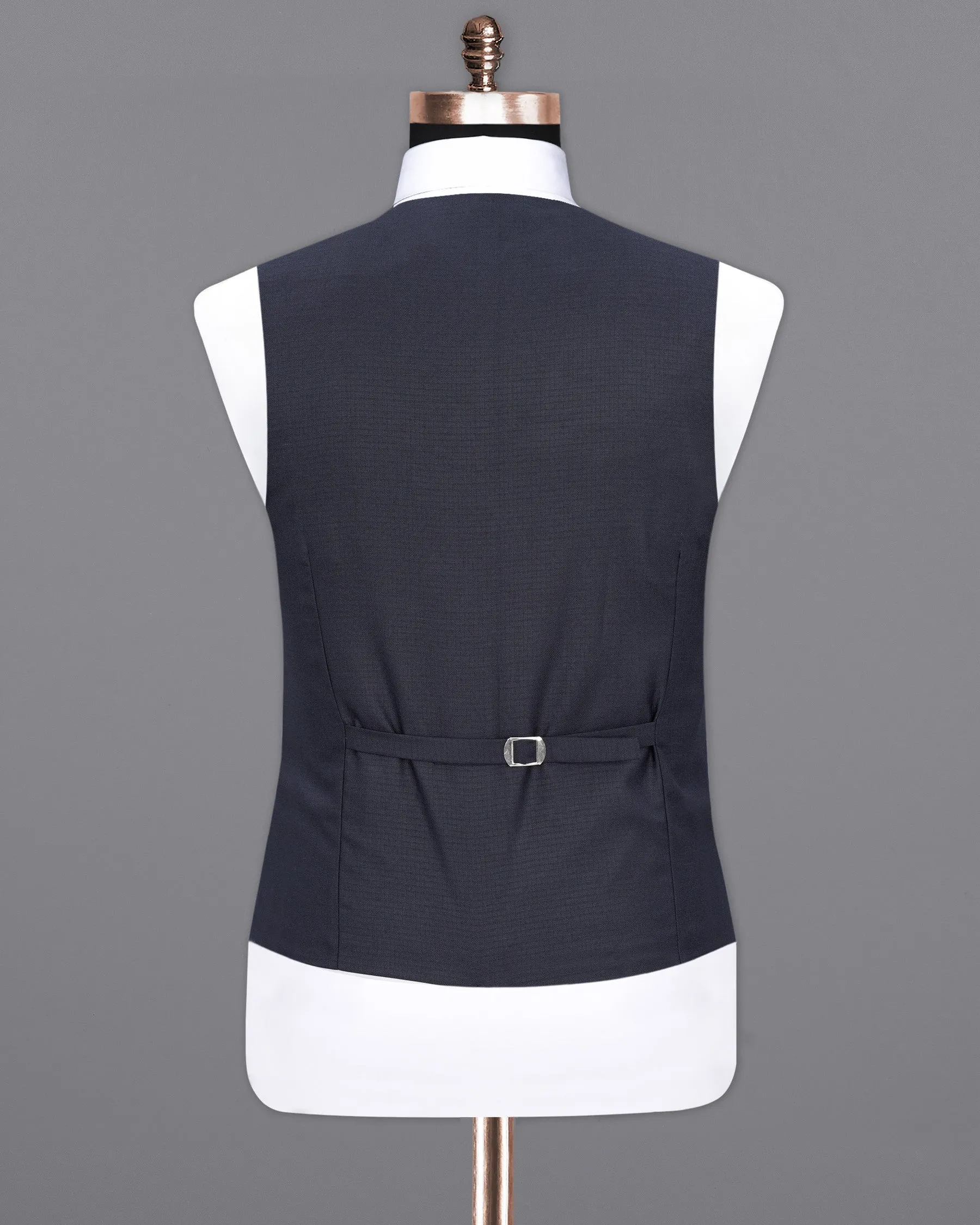 Bleached Cedar Blue Textured Waistcoat