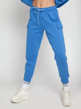 Blue cargo joggers