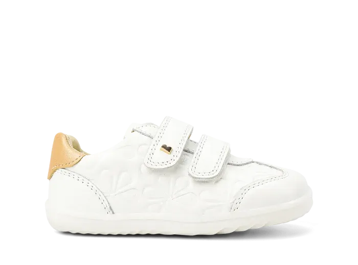 Bobux Step Up Sprite- Embossed White   Pale Gold