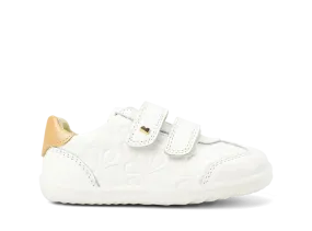 Bobux Step Up Sprite- Embossed White   Pale Gold