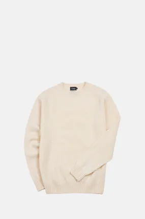 Brushed Shetland Crew Neck Jumper Cream