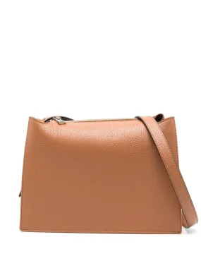 CAMEL BROWN PEBBLED LEATHER BAG