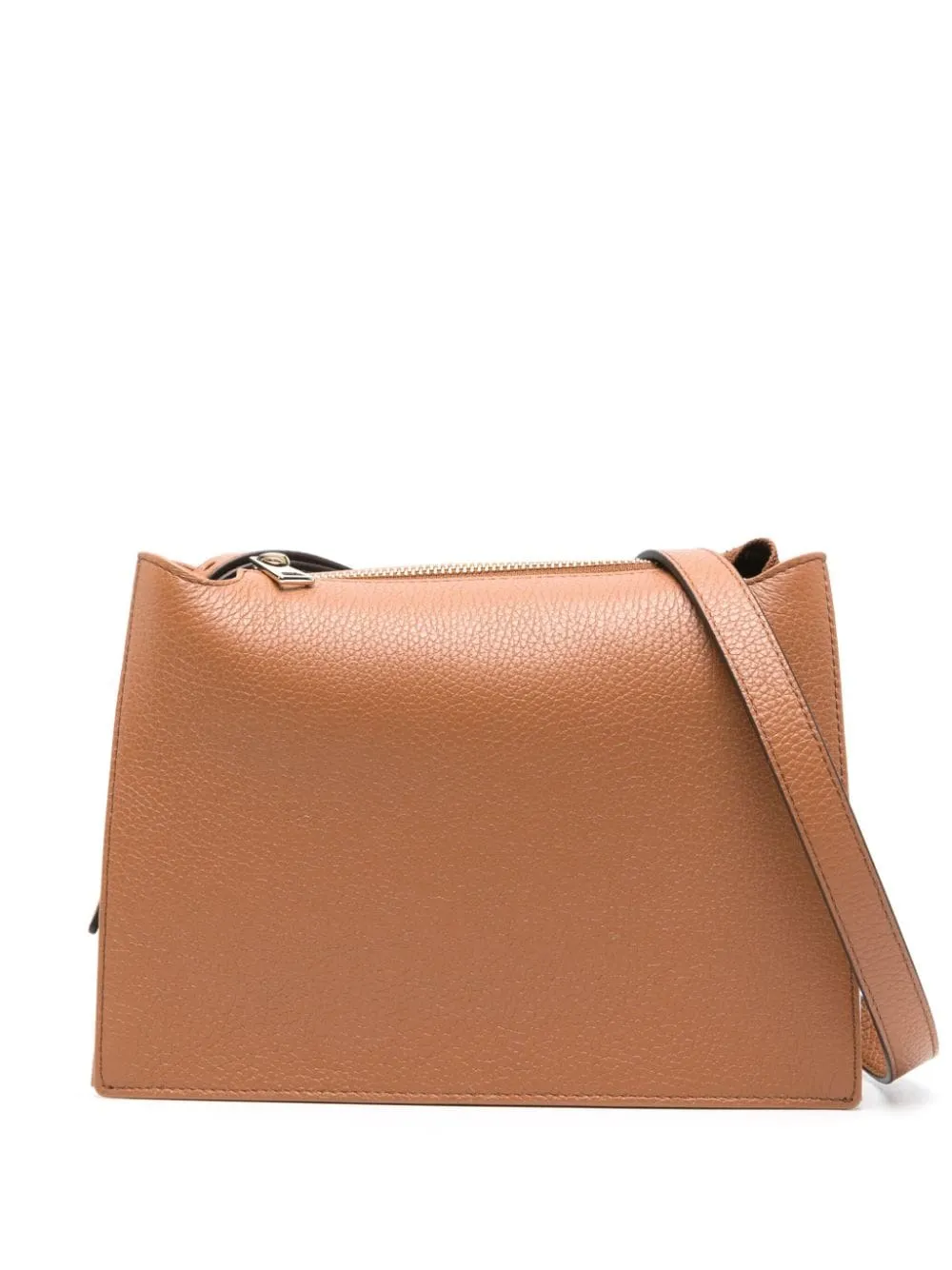 CAMEL BROWN PEBBLED LEATHER BAG