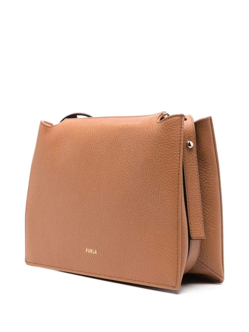 CAMEL BROWN PEBBLED LEATHER BAG