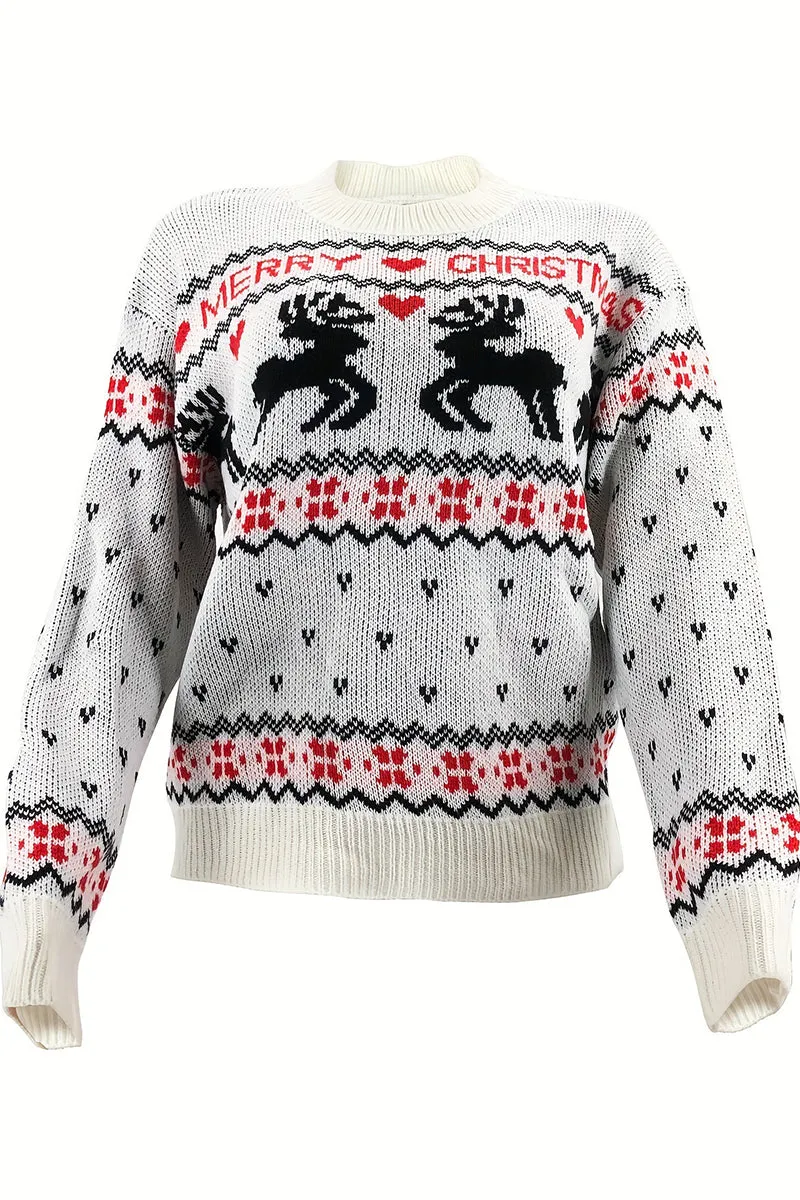 Casual Wapiti Patchwork O Neck Sweaters