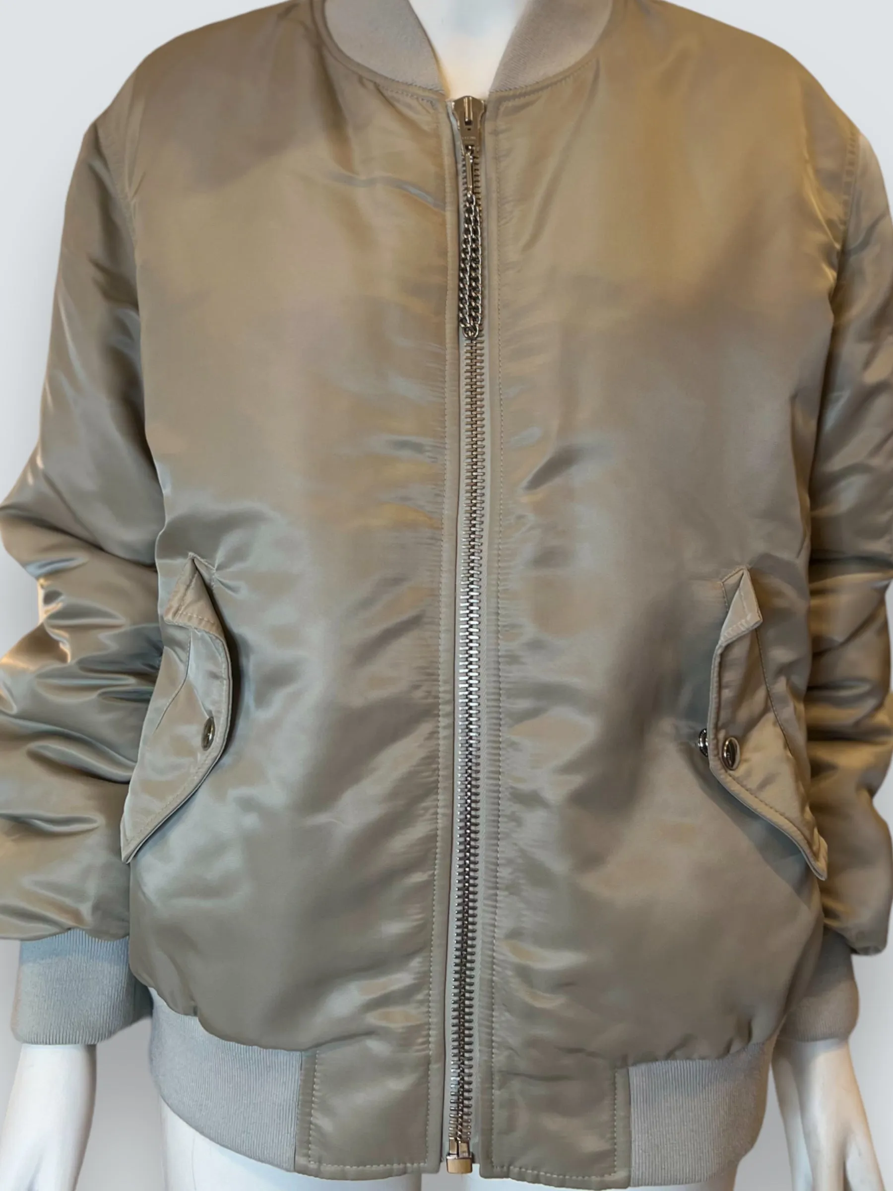 Celine Taupe Bomber Jacket - Size Medium