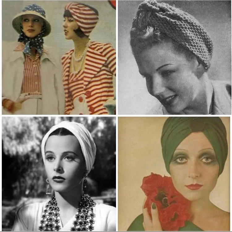 CLASSIC KNOT 1920s Pre-tied Stretchy Turban (Full Coverage) in 9 Colours (made to order)