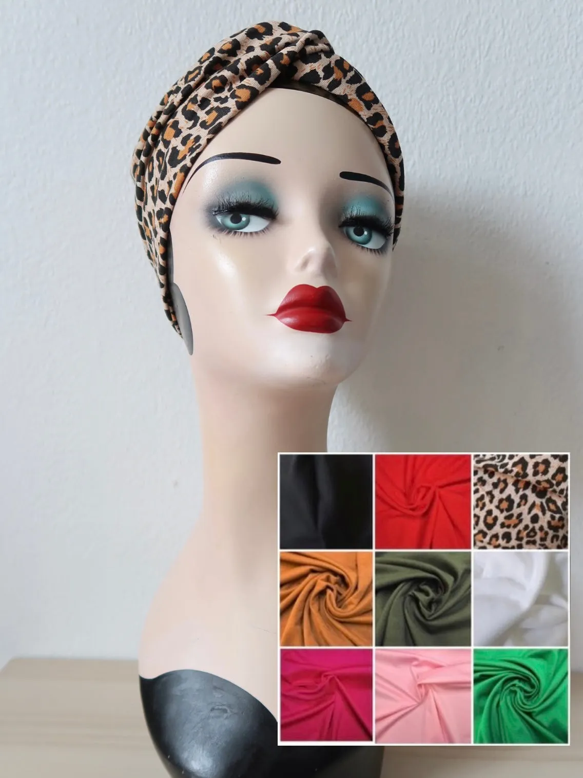 CLASSIC KNOT 1920s Pre-tied Stretchy Turban (Full Coverage) in 9 Colours (made to order)