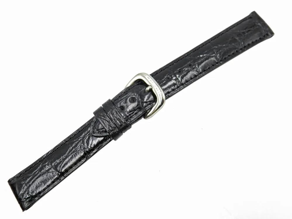 Coach Genuine Crocodile Leather Black 18mm Watch Band